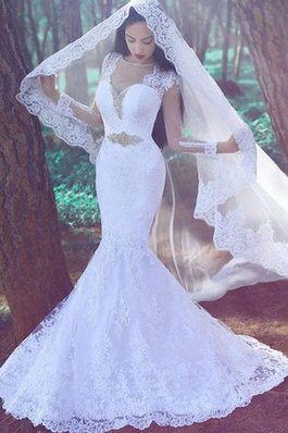 Abito da Sposa Coda A Strascico Corto Medievale Cuore con Applique Sirena