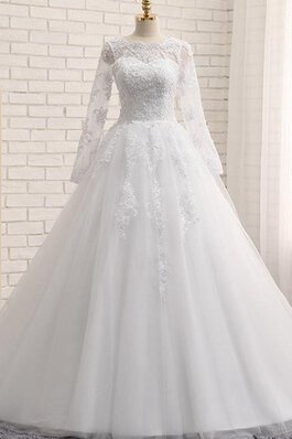 Elegante Vestido de Novia en Encaje de Botón de Abalorio de Cola Corte