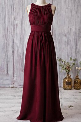 Robe demoiselle d'honneur de col bateau avec zip ruché en chiffon ligne a