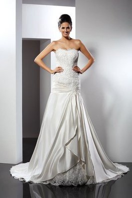 Abito da Sposa con Applique Alta Vita in Raso Sirena Vintage