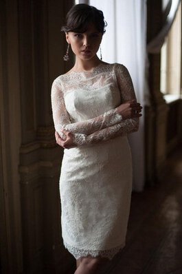 Abito da Sposa Semplice con Maniche Lunghe Cuore in pizzo classico Cerniera