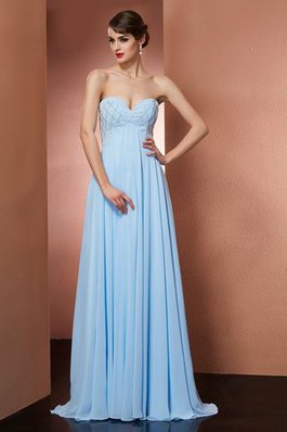 Robe de soirée longue en chiffon de princesse fermeutre eclair de col en cœur