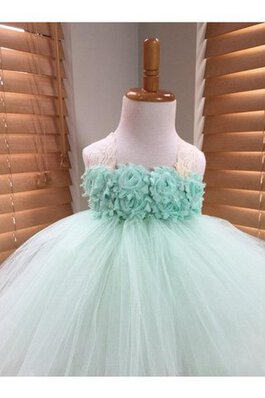 Robe de cortège enfant en tulle de tour de ceinture empire de dos nu de lotus