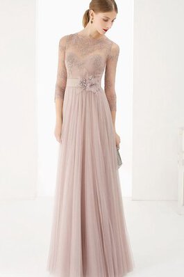 Robe de bal simple plissage avec fleurs en tulle col en bateau