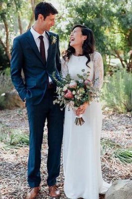 Abito da Sposa Spazzola Treno in pizzo Elegante A-Line A Terra decorato