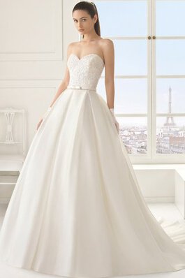 Robe de mariée grandiose intemporel plissé col en forme de cœur avec zip