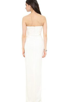 Abito da Sposa Schiena Nuda Senza Maniche con Spacco Davanti Cuore Cerniera in Chiffon