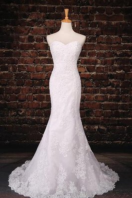 Robe de mariée pailleté en tulle col en forme de cœur d'epaule ecrite de sirène