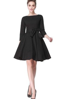 A-Linie Reißverschluss knielanges mini Brautjungfernkleid aus Chiffon mit natürlicher Taille