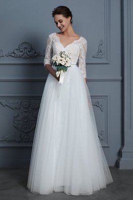 Abito da sposa moda lunghi a-line all aperto cerniera a terra