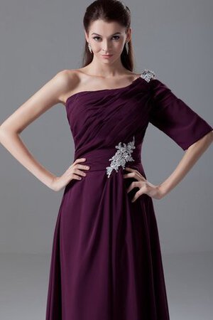 Ein Schulter Chiffon bodenlanges Abendkleid mit Bordüre - Bild 4