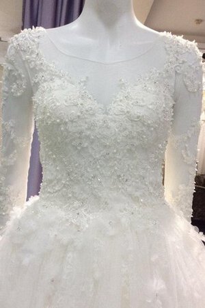 Abito da Sposa A-Line con Maniche Lunghe sogno in pizzo medievale Elegante - Foto 4