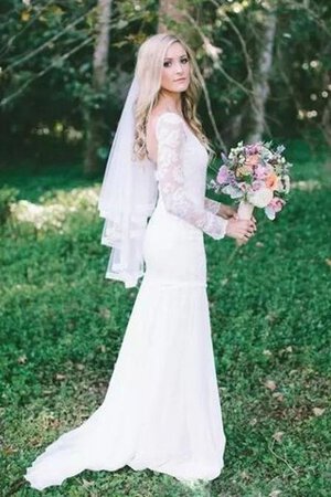 Abito da Sposa Tondo Cerniera a Spiaggia in Pizzo Senza Maniche Tubino - Foto 3