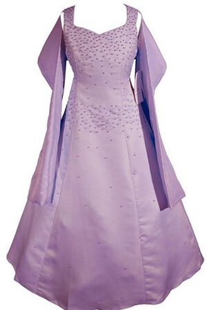 Empire Taille Taft A-Line bodenlanges Blumenmädchenkleid mit Jacke - Bild 1