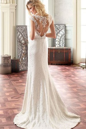 Robe de mariée sexy sobre boutonné de col entaillé avec manche épeules enveloppants - Photo 2