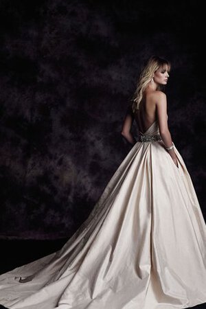 Ärmellos drapiertes Duchesse-Linie romantisches prächtiges bodenlanges Brautkleid - Bild 2