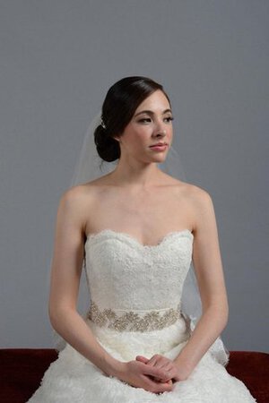 Abito da Sposa A Terra con Increspature Senza Maniche con Piega Naturale senza spalline - Foto 3