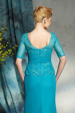 Natürliche Taile Chiffon Ärmelloses Bateau Bodenlanges Brautmutterkleid - Bild 8