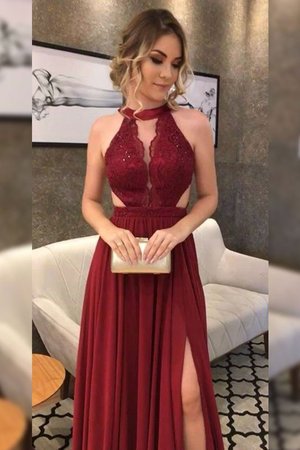 Vestido de Fiesta en Gasa de Brillante de Apliques de Hasta el suelo - Foto 1