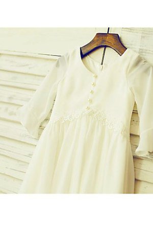 Robe de cortège enfant naturel ligne a avec manche longue de princesse avec chiffon - Photo 3