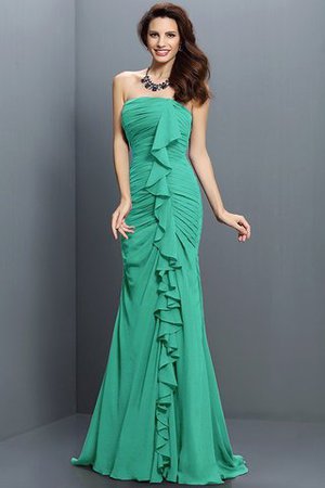 Robe demoiselle d'honneur plissage longue avec zip en chiffon de bustier - Photo 15