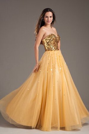 Taft Paillettenbesetztes Herz-Ausschnitt A-Linie Ärmelloses Quinceanera Kleid - Bild 5