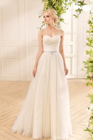 Robe de mariée facile delicat entrecroisé avec décoration dentelle de col en cœur - Photo 1