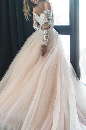 Abito da sposa a terra in tulle con perline alta qualità lunghi con applique - Foto 1