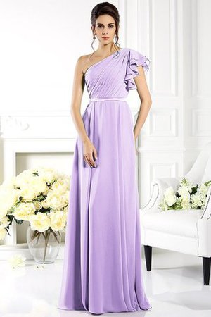 Robe demoiselle d'honneur longue a-ligne de lotus en chiffon avec sans manches - Photo 19