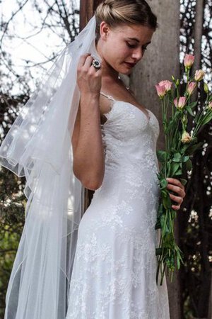 Abito da Sposa A-Line Cuore in pizzo Semplice con Applique in Pizzo - Foto 3