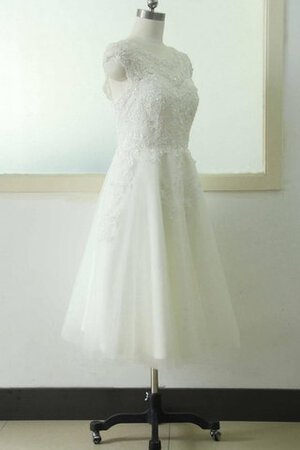 Abito da Sposa con Applique con Fiore Semplice Cerniera con paillette A-Line - Foto 3