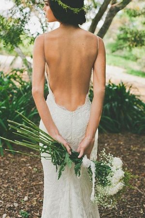 Robe de mariée avant-gardiste brodé bretelles spaghetti sexy naturel - Photo 2