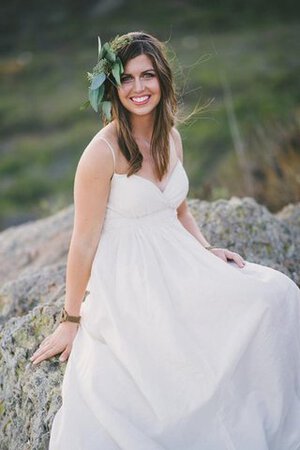 Vestido de Novia en Organza de Sin mangas de Cremallera de Cola Corte de Abalorio - Foto 2