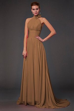 Robe demoiselle d'honneur longue fermeutre eclair a-ligne avec chiffon dénudé - Photo 2