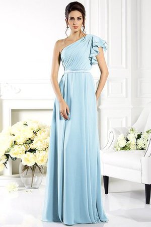 Robe demoiselle d'honneur longue a-ligne de lotus en chiffon avec sans manches - Photo 18