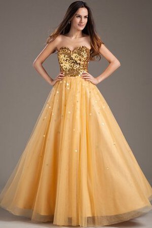 Taft Paillettenbesetztes Herz-Ausschnitt A-Linie Ärmelloses Quinceanera Kleid - Bild 1