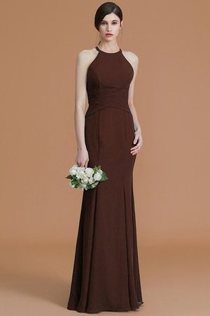 Robe demoiselle d'honneur naturel avec sans manches en chiffon ruché de sirène - Photo 13