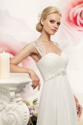 Robe de mariée manche nulle entrecroisé gaine avec chiffon - Photo 2