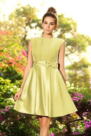 Robe demoiselle d'honneur bref avec sans manches en satin de princesse a-ligne - Photo 9