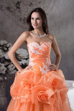 Vestido de Quinceañeras de Corte Evasé de Volante de Apliques de Escote Corazón - Foto 8