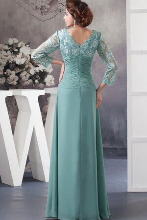 Abito da Sera con Applique V-Scollo in Chiffon Lungo - Foto 3