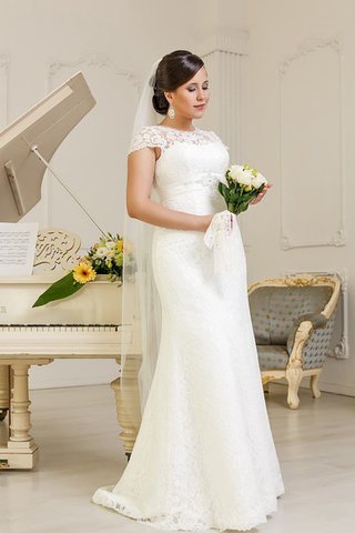 Robe de mariée facile jusqu'au sol col ras du cou avec lacets maillot - Photo 2