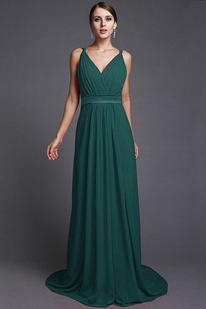 Robe demoiselle d'honneur longue de lotus avec chiffon fermeutre eclair manche nulle - Photo 8