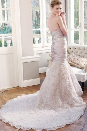 Abito da Sposa Allacciato Cuore con Increspature Naturale con Criss-cross A Terra - Foto 2