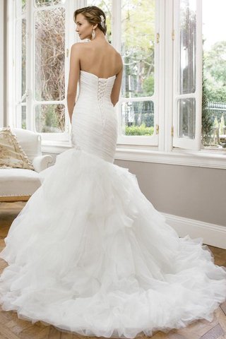 Abito da Sposa con Increspature lusso Senza Maniche in Tulle con Increspato Allacciato - Foto 2