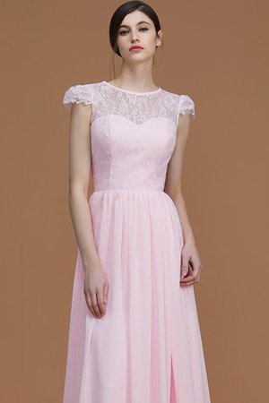 Robe demoiselle d'honneur naturel ligne a fermeutre eclair en chiffon col ras du cou - Photo 4