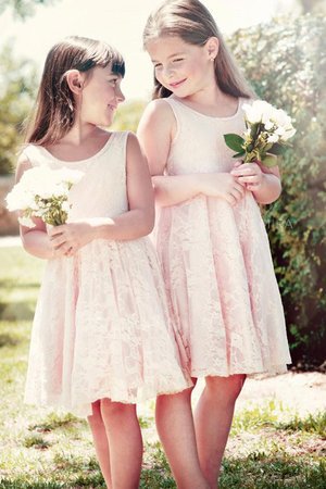 Robe de cortège enfant avec fleurs ligne a charmant de lotus avec sans manches - Photo 1