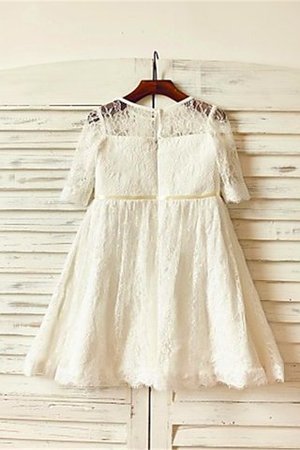 Robe de cortège enfant avec zip en 3/4 manche ligne a avec fleurs de princesse - Photo 3