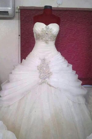 Abito da sposa lunghi a terra bellissimo moderno in tulle con perline - Foto 1