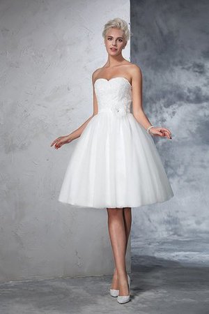 Abito da Sposa Semplice Mini Vintage A-Line Principessa - Foto 3